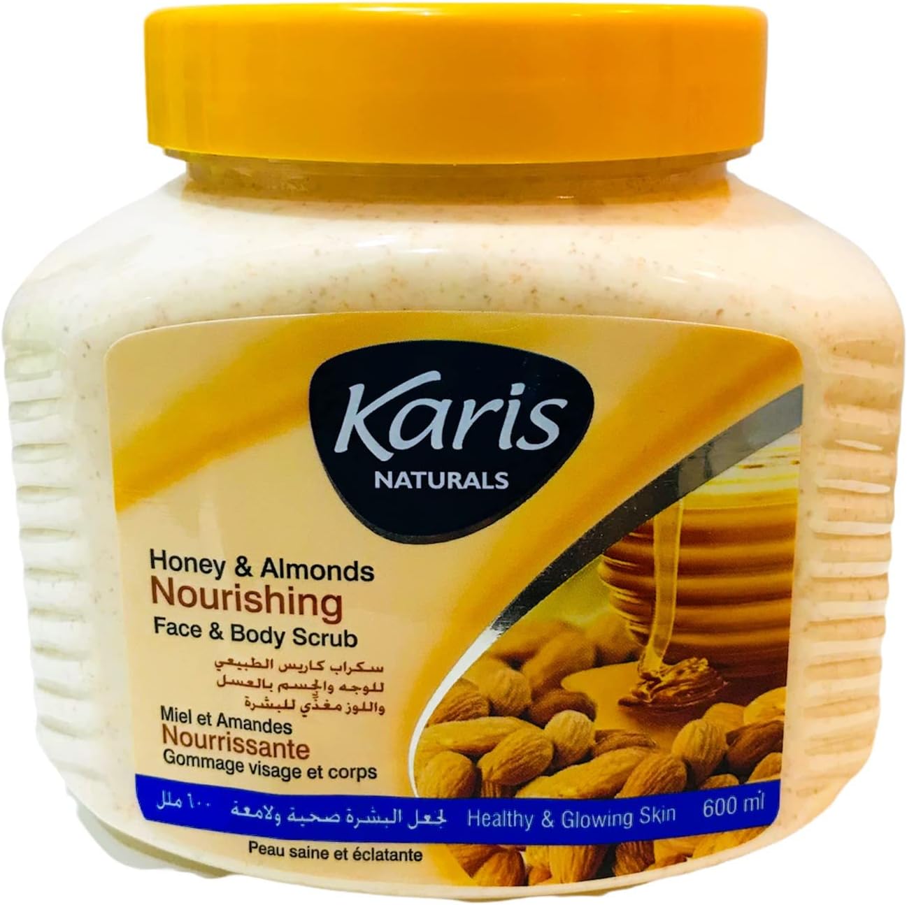 Karis Naturals Honey & Almonds Nourishing Face & Body Scrub - For Healthy & Glowing Skin - 600 ml