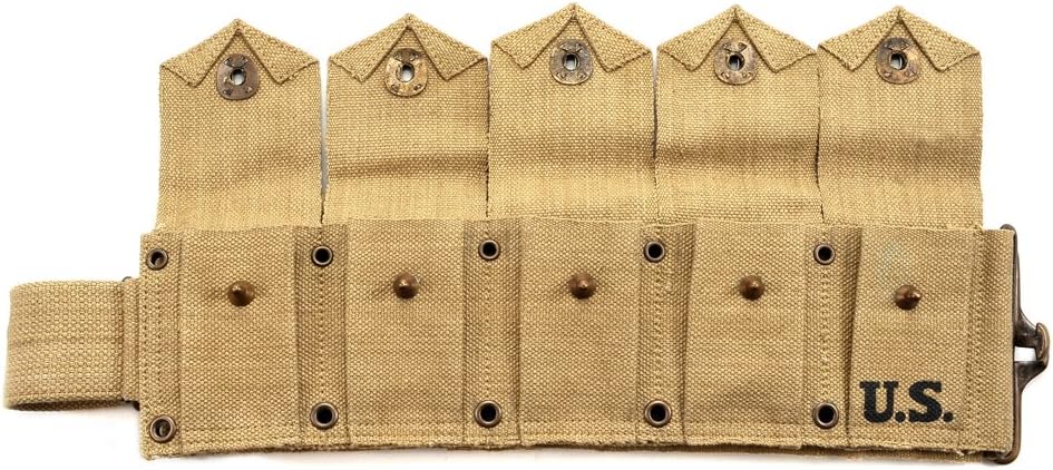 US M1923 M1 Garand Cartridge Belt Khaki Marked JT&L 1942 up to 49" Waist
