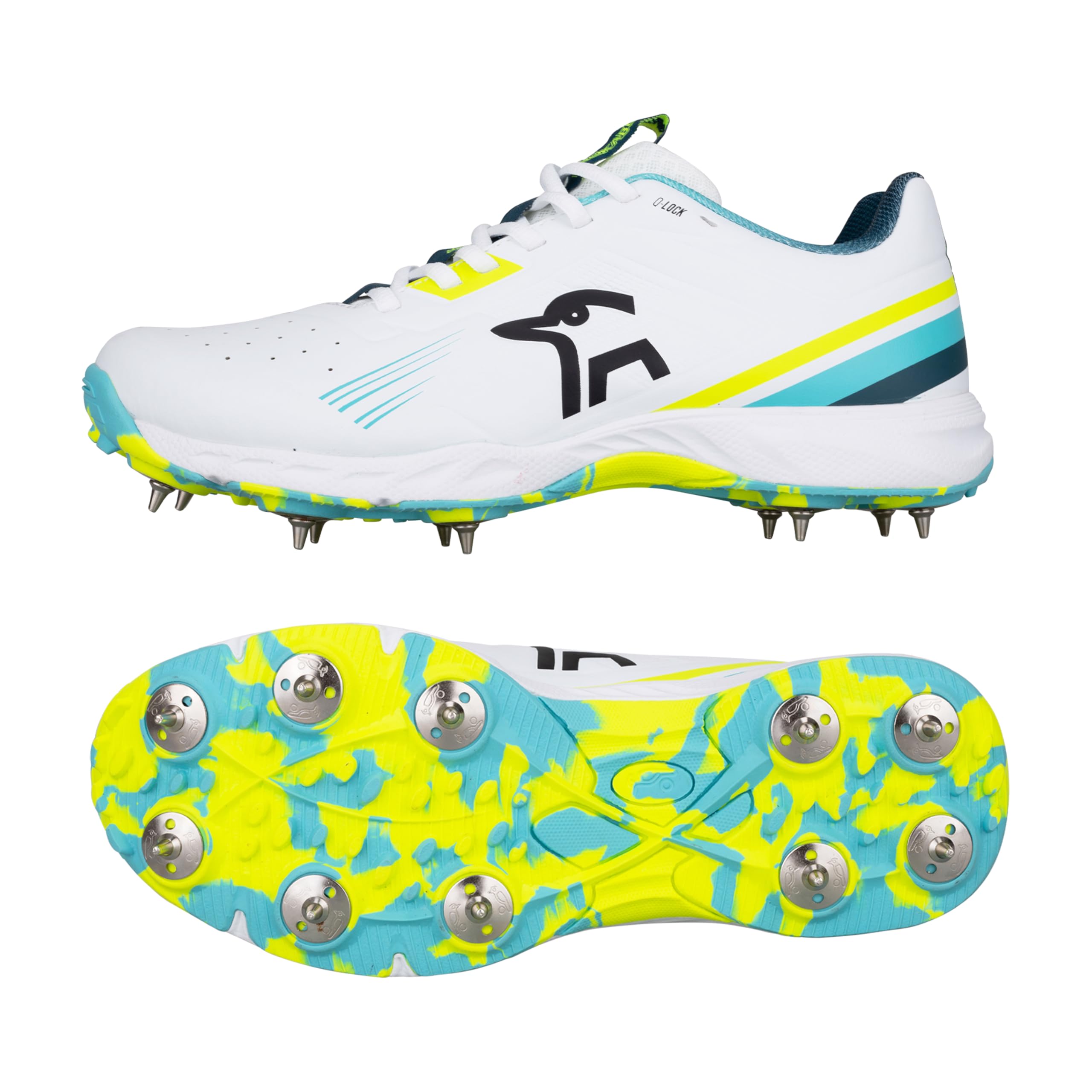 Kookaburra KC 3.0 Spike Cricket Shoe - Aqua/Yellow (9)