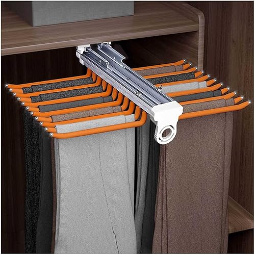 Varilla extensible extraíble para armario, colgador retráctil para riel de armario, organizador para ahorrar espacio y almacenamiento de pantalones