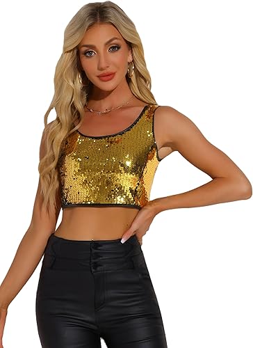 2-teiliges Pailletten Outfit Damen - Glitzer Top & Minirock Set