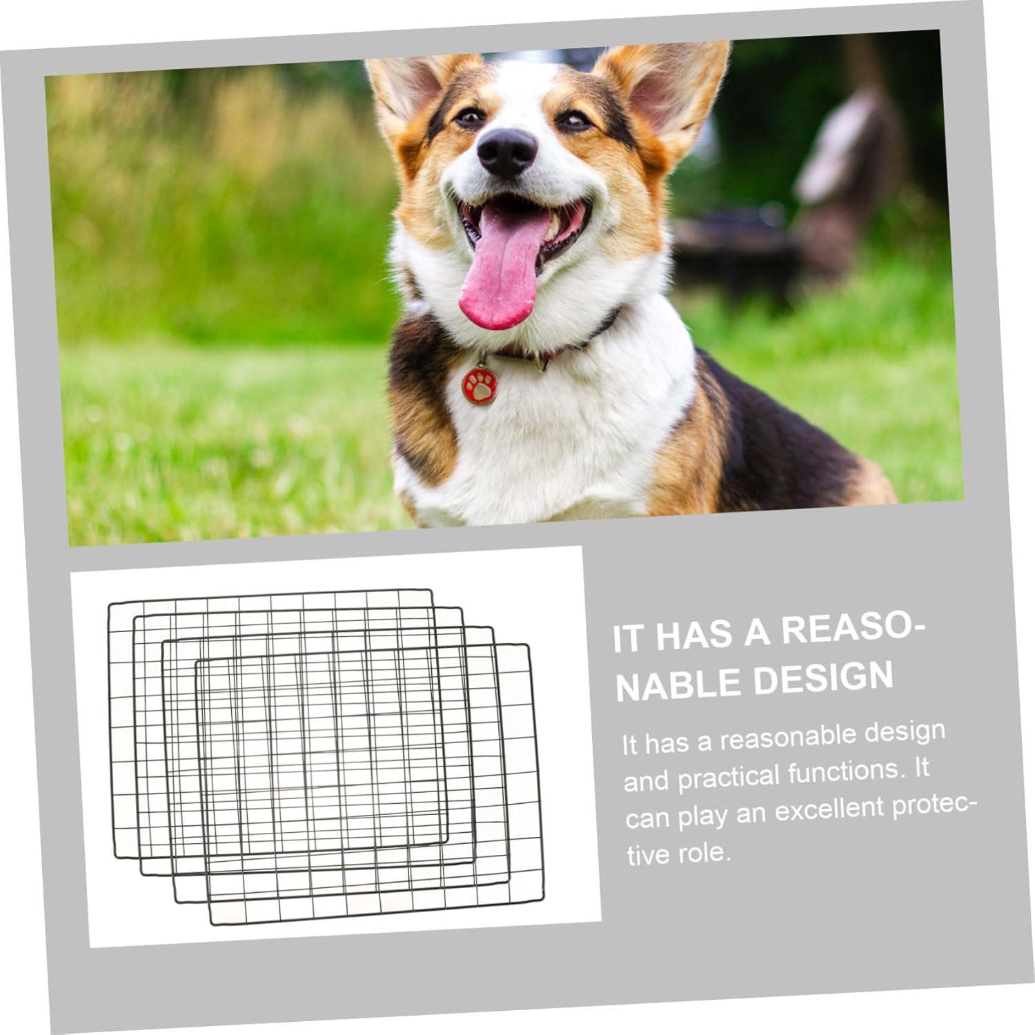 4Pcs DIY Pet Fence Sheets Expandable Iron Mesh Panels for Dogs Durable Dog Playpen Fencing Sturdy and Lightweight Dog Cage Accessories Indoor Outdoor Use