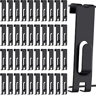 Chumia 50 Pieces Gridwall Hooks Hangers Black Notch Display Hooks Utility Gridwall Hanging Hooks Accessories for Picture Photo Frame Painting Artworks Panel Office Home Grid Panel