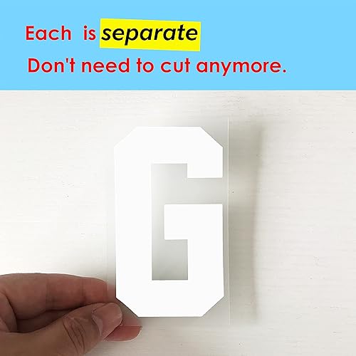 Miniatura 5 de Letras termotransferibles de papel de letras de transferencia de calor de 4 pulgadas para ropa de jersey camiseta eslogan del equipo (blanco)