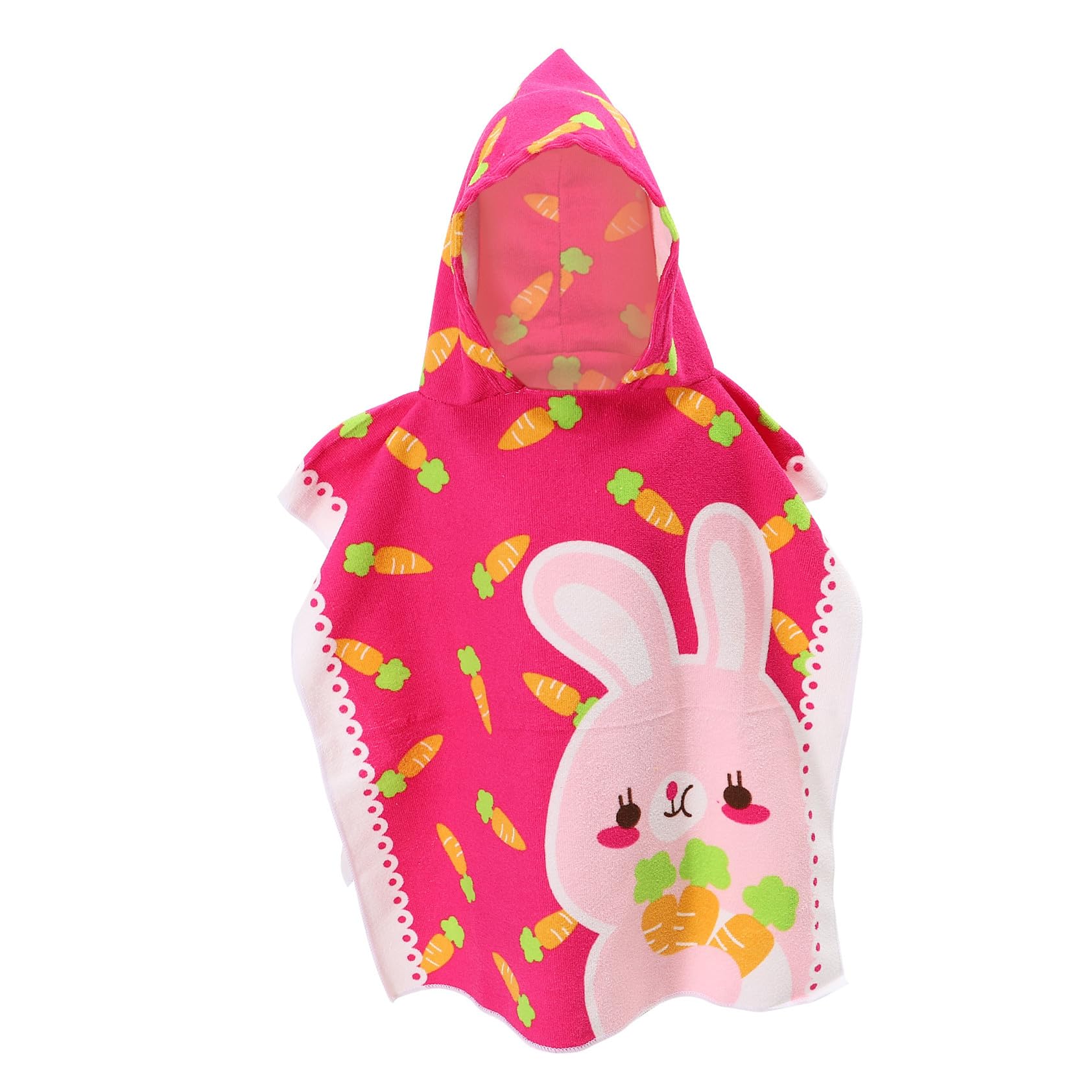 STOBAZA 3pièces Serviette De Plage à Capuche pour Garçon Fille Serviette De Bain Carrot Douce Et Absorbante pour Piscine Et Plage Motif Adorable