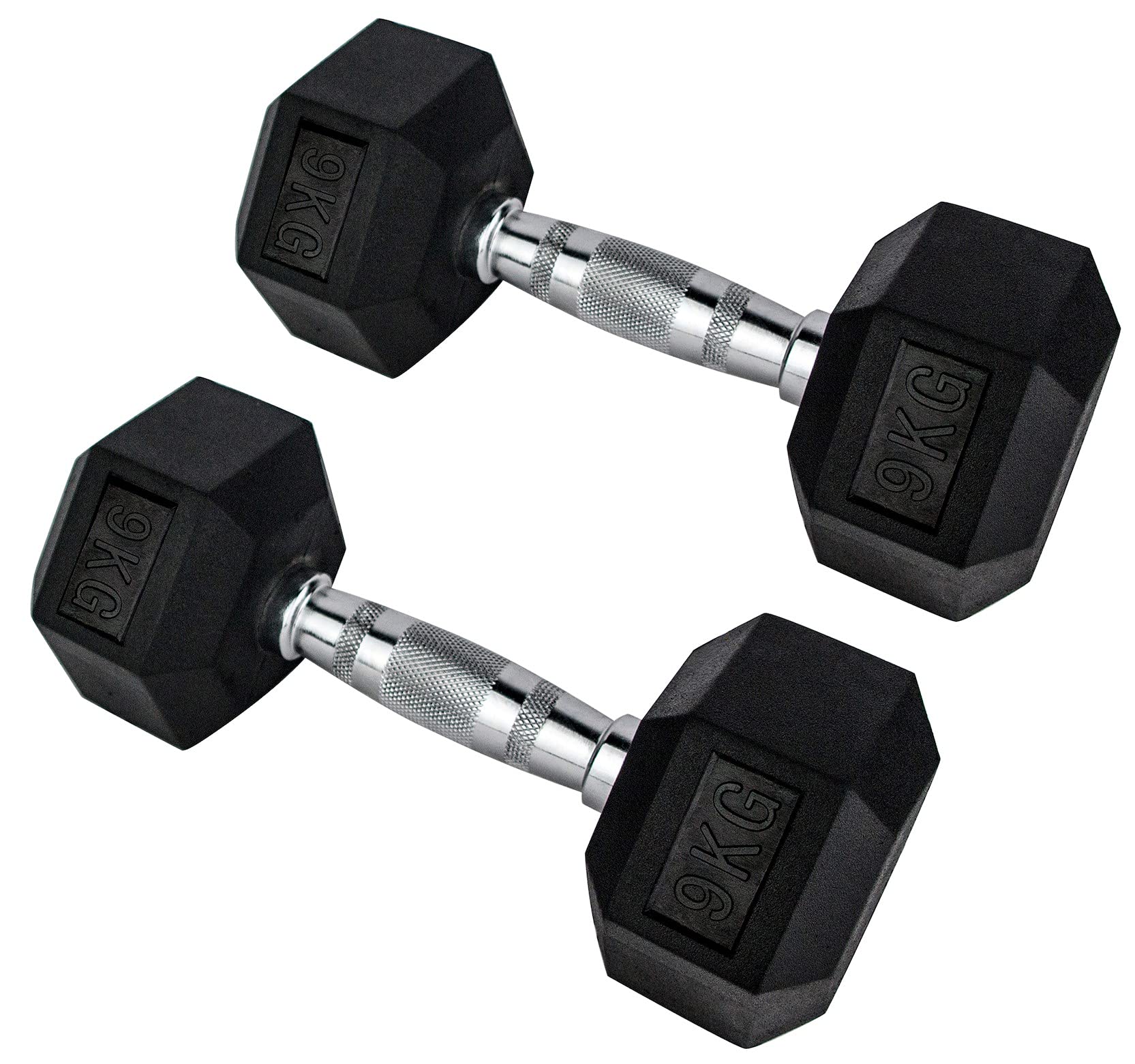 MuscleSquad Hex Dumbbells - Sold in Pairs 1kg to 30kg - Gym Equipment for Home - Weights Set