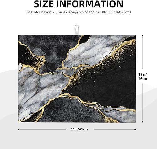 Miniatura 5 de Juego de 4 manoplas de horno y soportes para ollas + tapete de secado de platos para cocina, chef, hornear, cocinar, asar a la parrilla, mármol negro