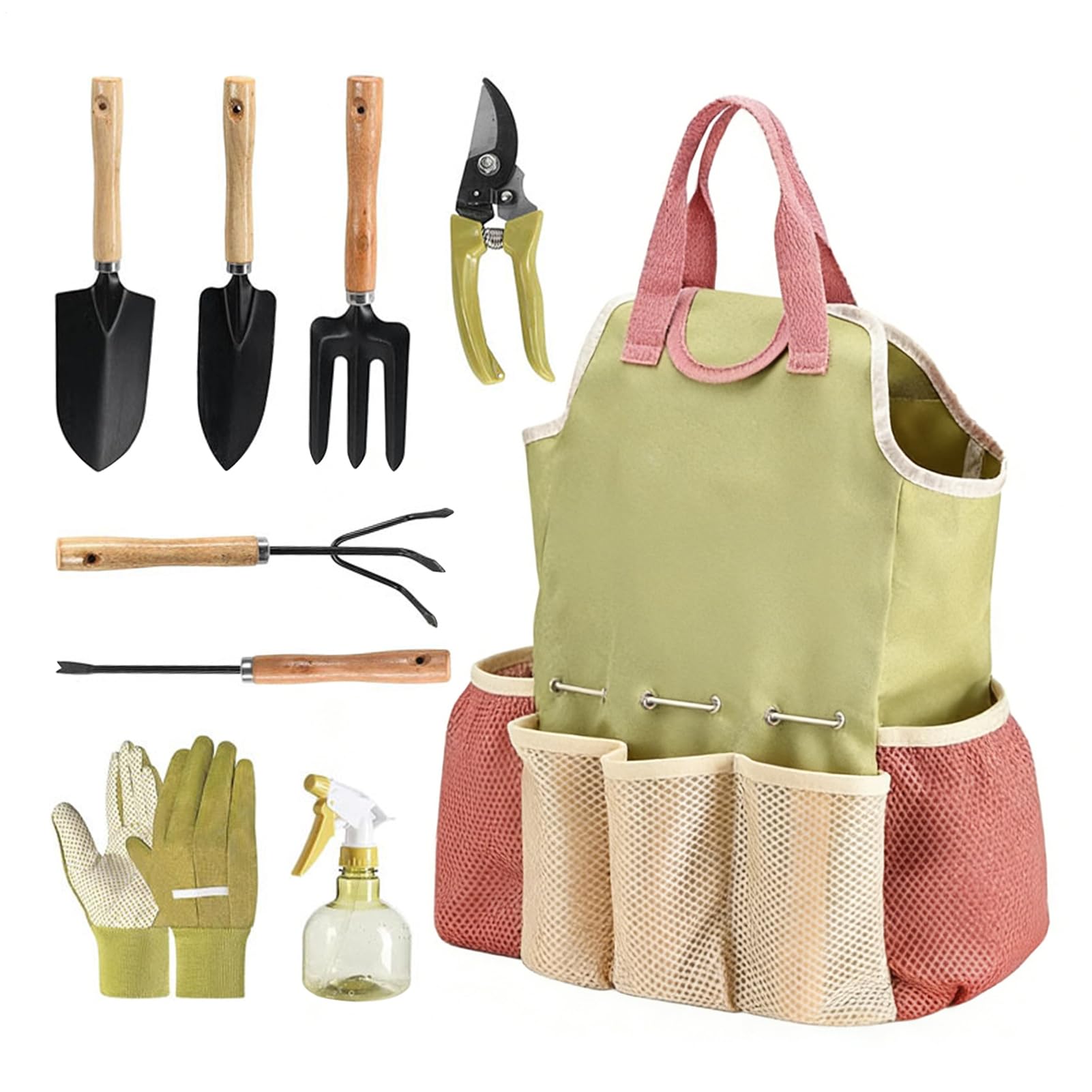 Attrezzi da giardino manuali, attrezzatura per piante, 9 pezzi | Attrezzatura per piantare la casa, per giardino, esterno, serra, prato, cortile, potatura, taglio, scavo