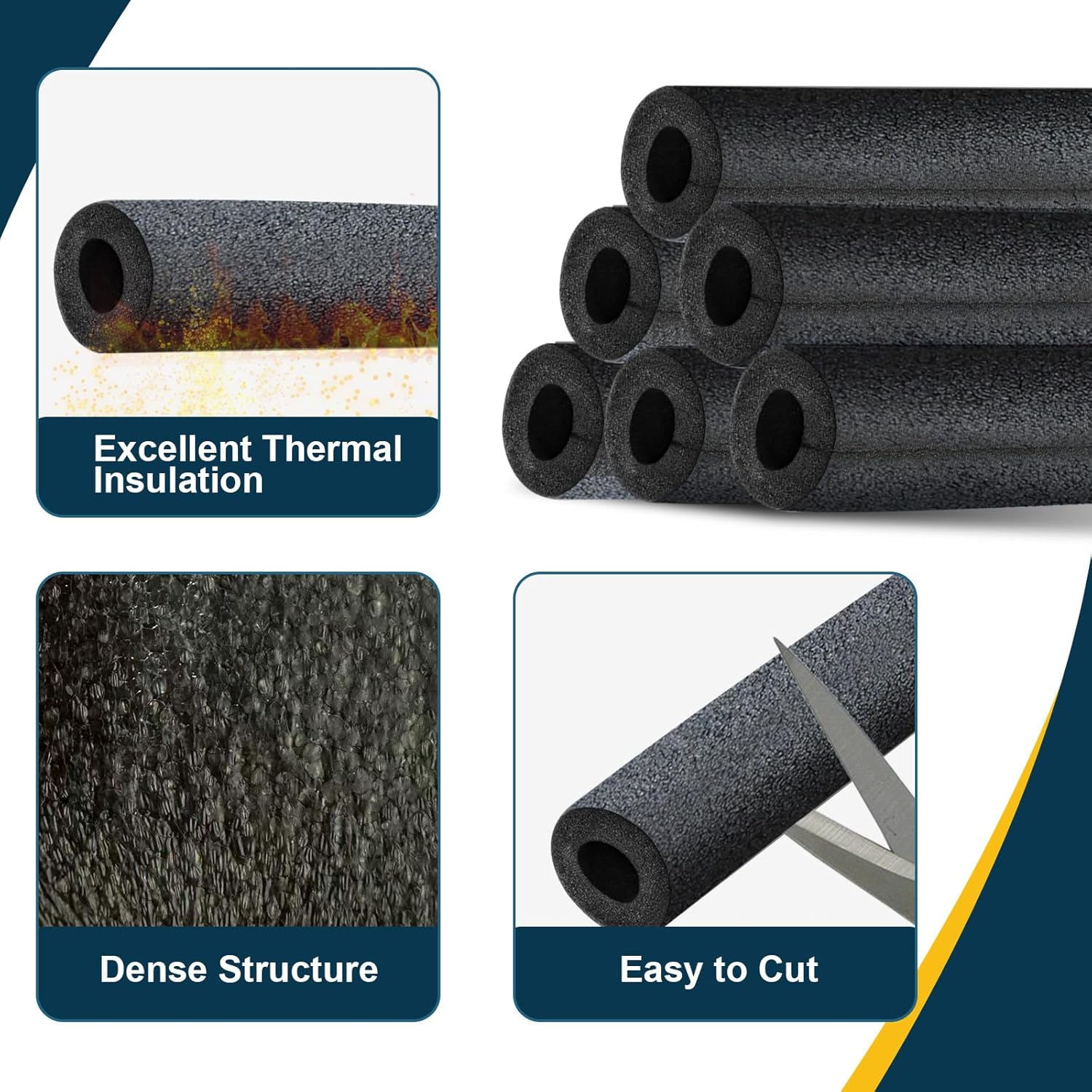 HEATIT JHSF 30ft Self-Regulating Pipe Heat Tape & Insulating Foam Pipe Covers