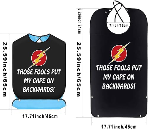 Miniatura 2 de BWWKTOP Estos tontos ponen mi capa hacia atrás baberos para adultos, bromas de mordaza, babero, regalo ajustable, protectores de ropa para comer