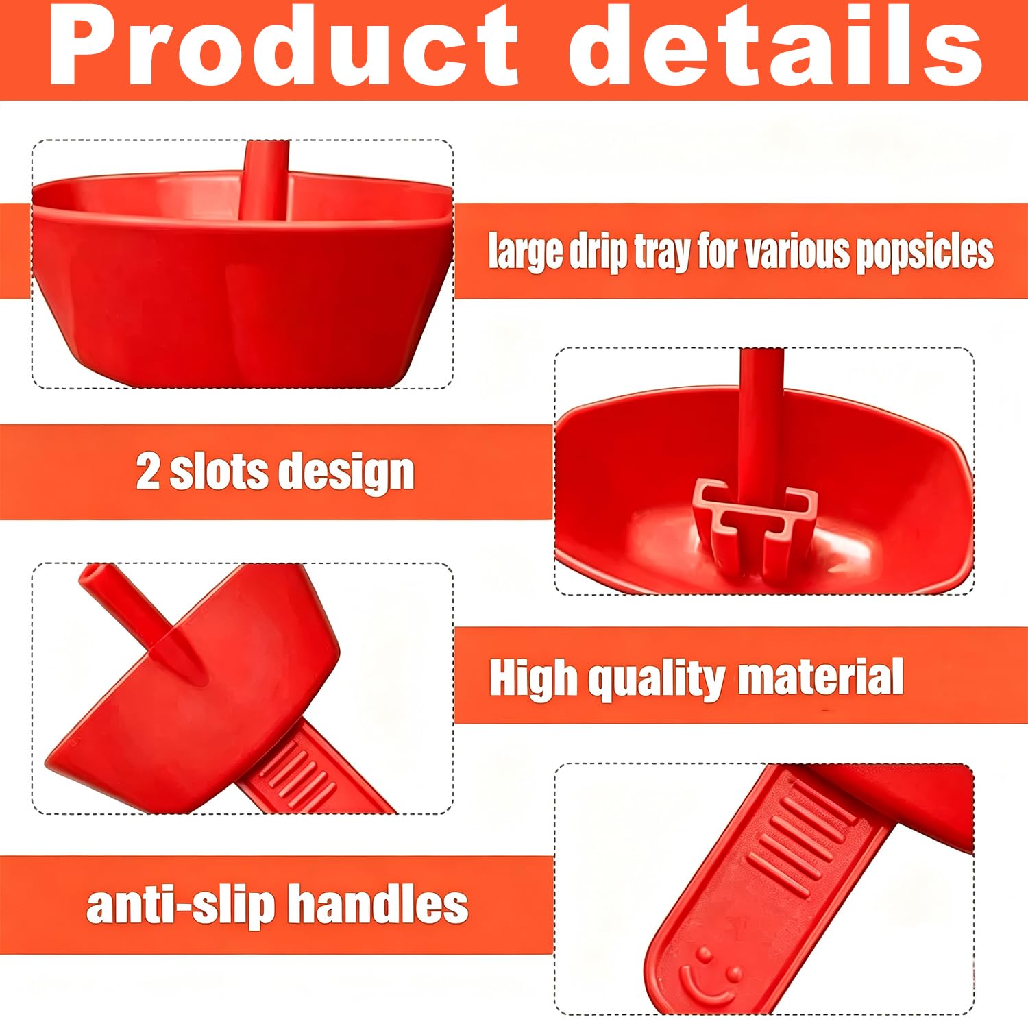 5 Piezas Soporte para Helado Antigoteo, Soporte Antigoteo para Paletas con Pajita, Reutilizable, Ideal para Helados, Paletas y Golosinas Congeladas, Perfecto para Fiesta de Verano