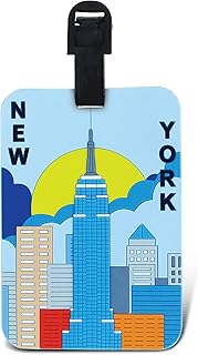 Puzzled NYC Skyline Luggage Tag - Unique Travel & School Bag ID Tag, Cute Suitcase Identifier