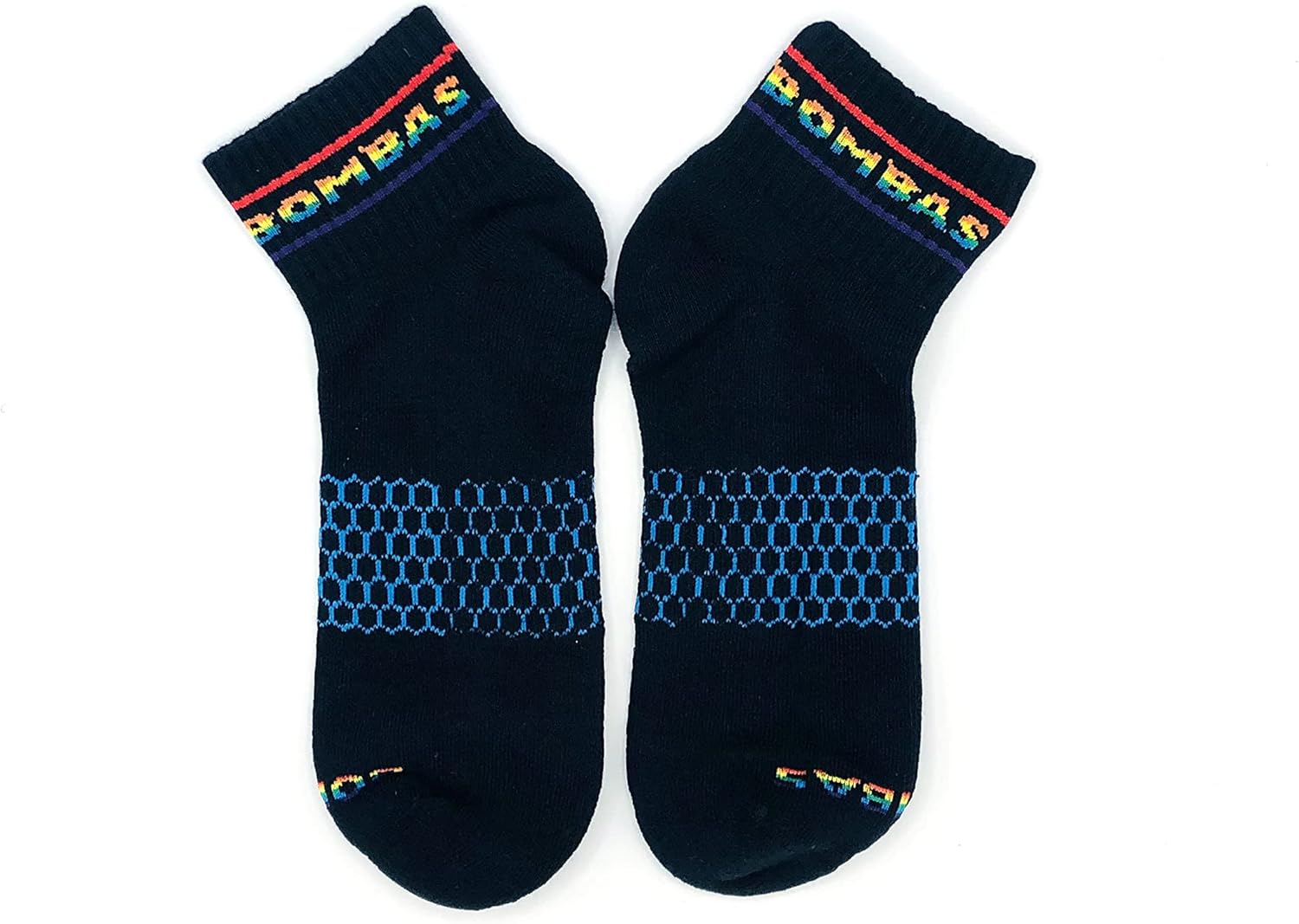 Bombas Double Rainbow Quarter Socks