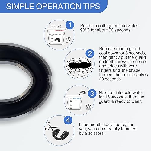 Miniatura 2 de Protector bucal con correa para fútbol, hockey sobre hielo, taekwondo, protector bucal deportivo para fútbol universitario, fútbol, baloncesto,