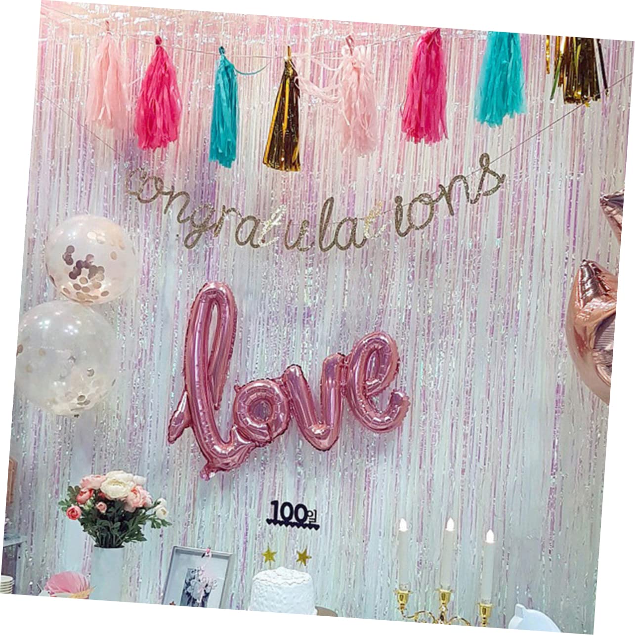 KOMBIUDA 2 Juegos de graduación logo Anuncio compromiso Felicidades classroom decoration decoración aula pancarta de felicitaciones de la fiesta de graduación Papel Golden