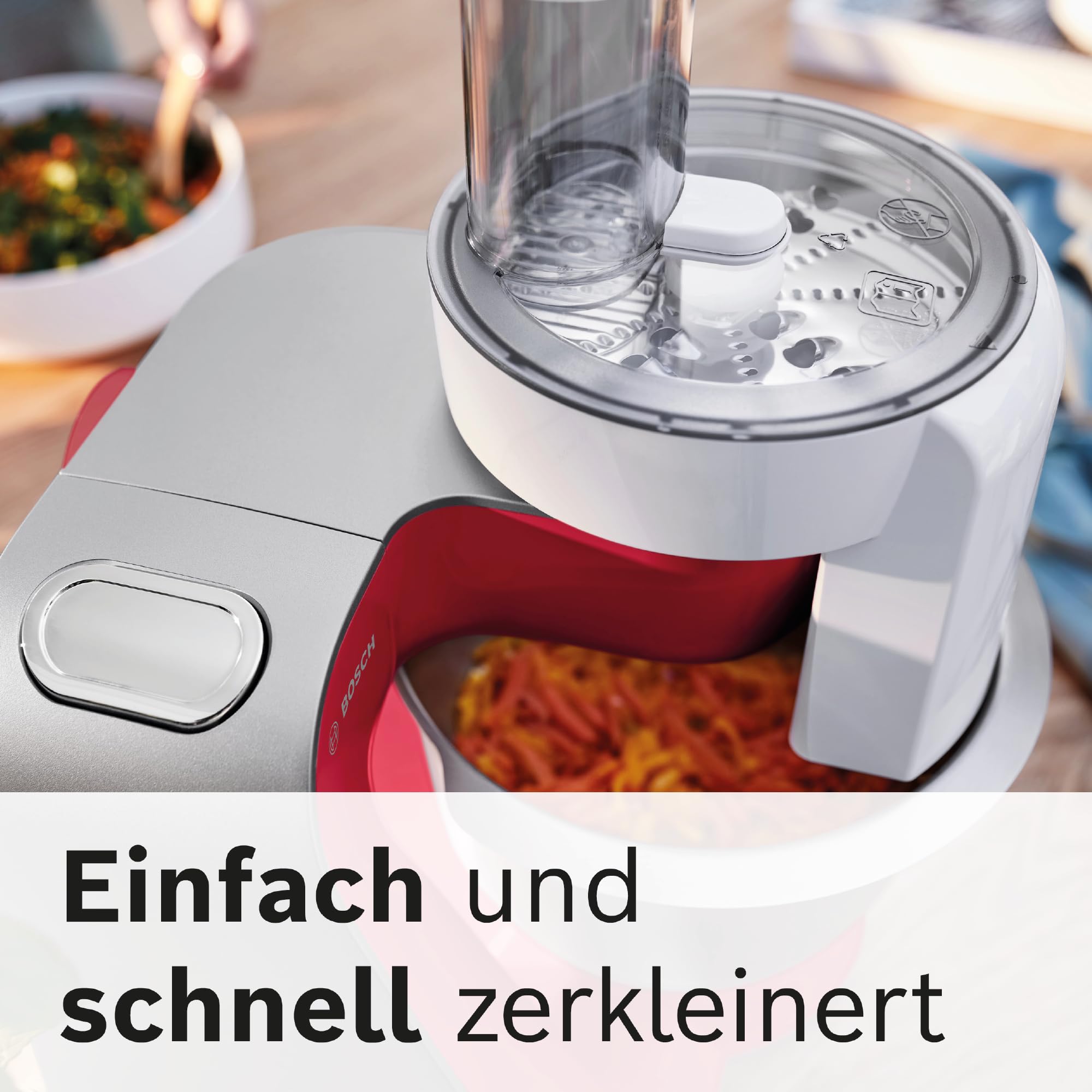 Bosch Planetaria Robot da Cucina MUM5, Ciotola in Acciaio da 3.9 L, 7 Velocità, 1000 W, Rosso