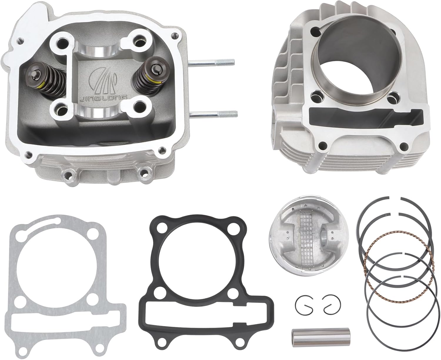 GOOFIT 62.5mm Engine Parts Cylinder Liners Heads Piston Gasket Block Kit Replacement for GY6 180cc 200cc 250cc ATV Off-Road Vehicle Engines