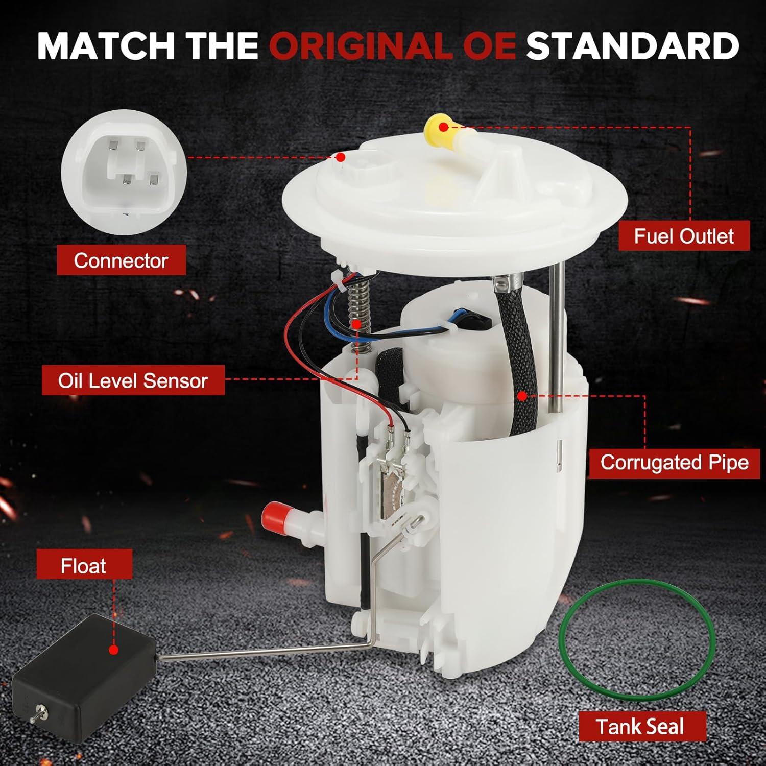 E7218M Electric Fuel Pump Module Assembly Compatible with Jeep Compass Patriot 2007-2016, Compatible with Dodge Caliber 2007-2008, 2.4L L4, Replaces# P76269M SP7020M
