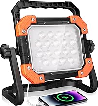 Floodlight, Work Light, Fish-collecting Light, LED Light, Rechargeable, 6,000 LM, Equivalent to 200W, IP66 Waterproof, Daylight White, Daylight, Bulb Color, SOS, 30H Continuous Lighting, 7.4 V, 7,000