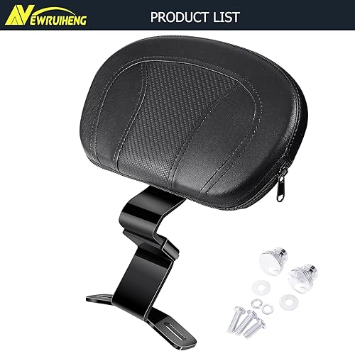 Miniatura 6 de Almohadilla para respaldo delantero del conductor compatible con Harley Touring CVO Street Glide Electra Glide Road King Road Glide 2009-2022 (negro)