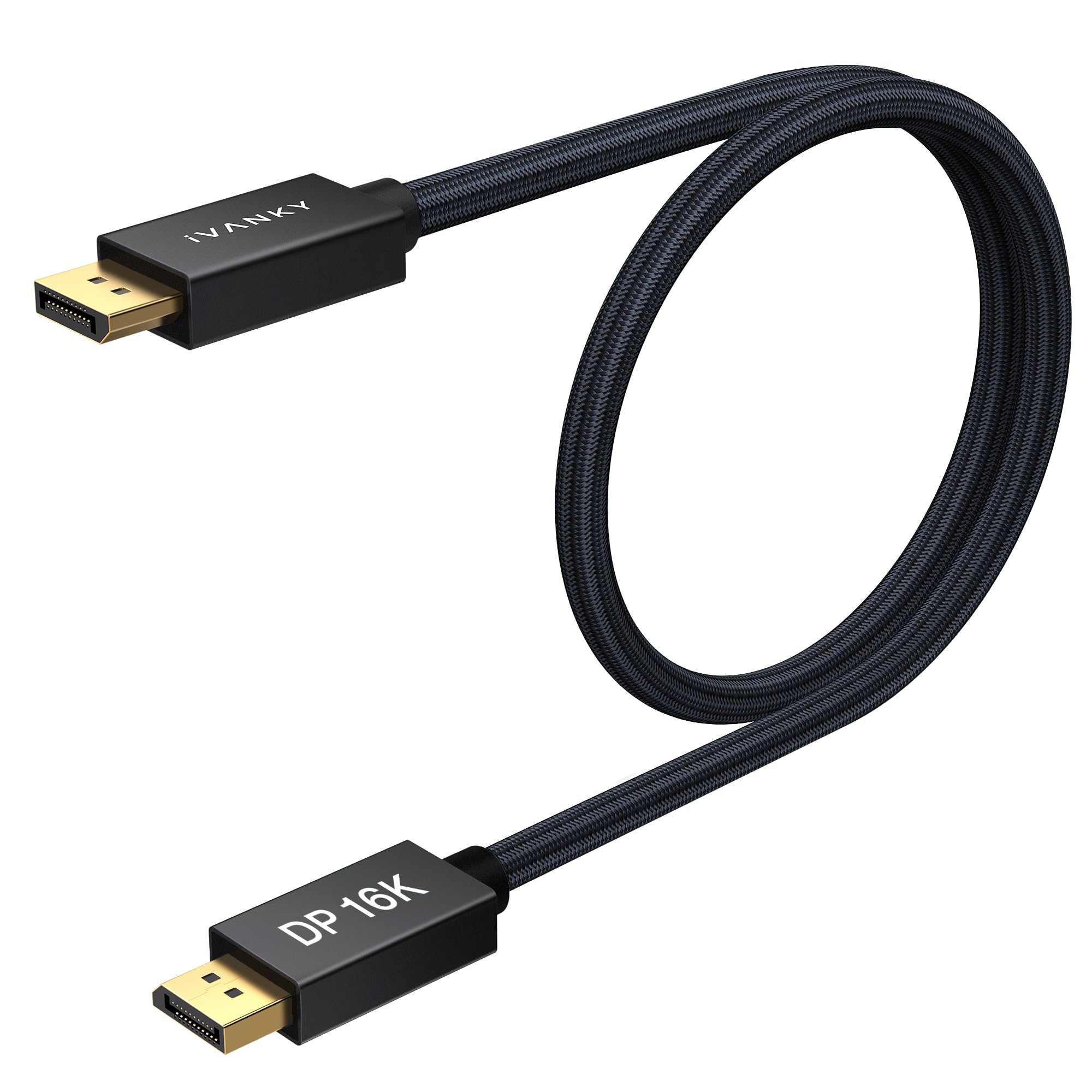 Photo 1 of IVANKY 80Gbps Displayport 2.1 Cable 3.3ft, 16K DP to DP [16K@60Hz, 8K@240Hz, 4K@540Hz 480Hz 240Hz], DisplayPort 2.1 Cable Support HDR10, HDCP 2.3, 3D for Gaming Monitor, PC, Graphics, 3.3FT