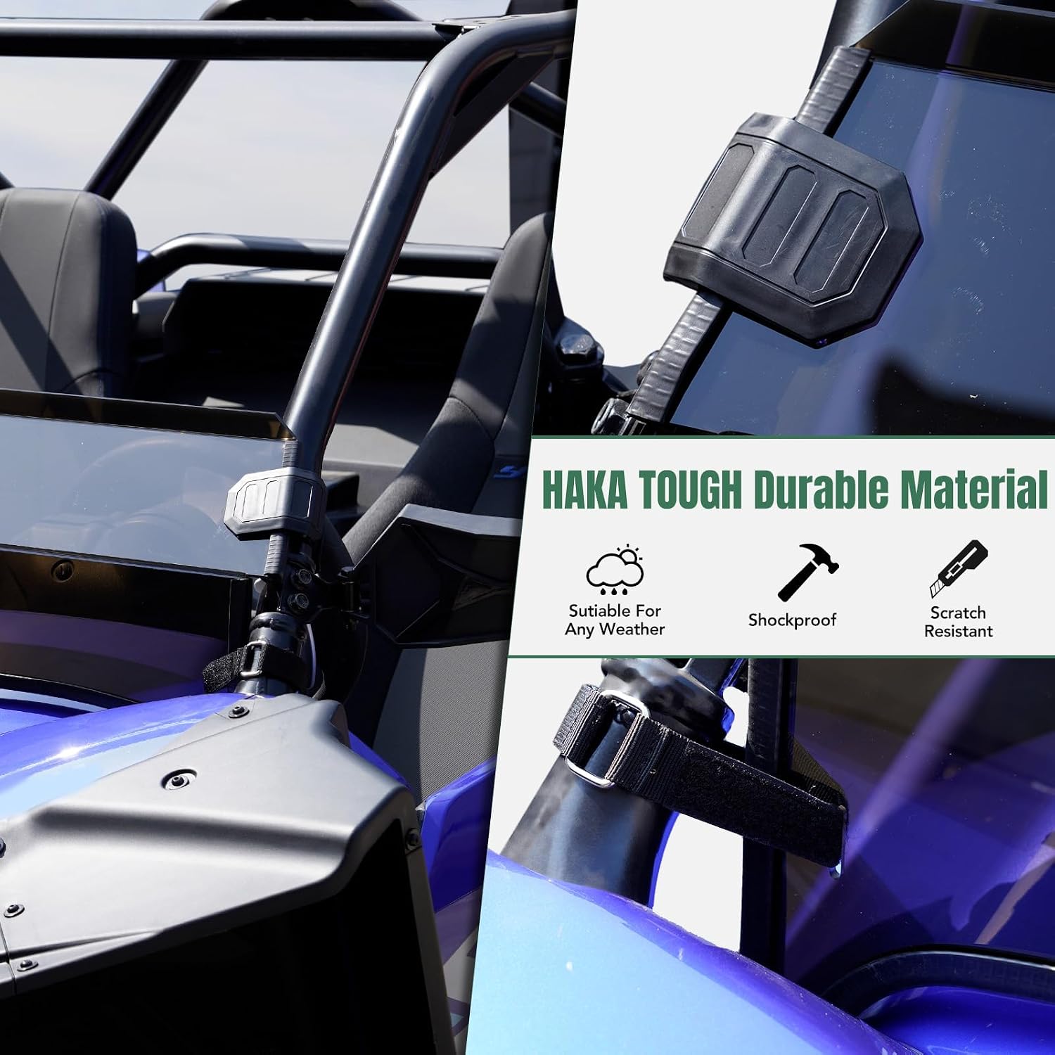 HAKA TOUGH Half Windshield for Yamaha YXZ 1000 Accessories 2019-2024,Tinted Front Window for YXZ 1000R Dustproof Durable