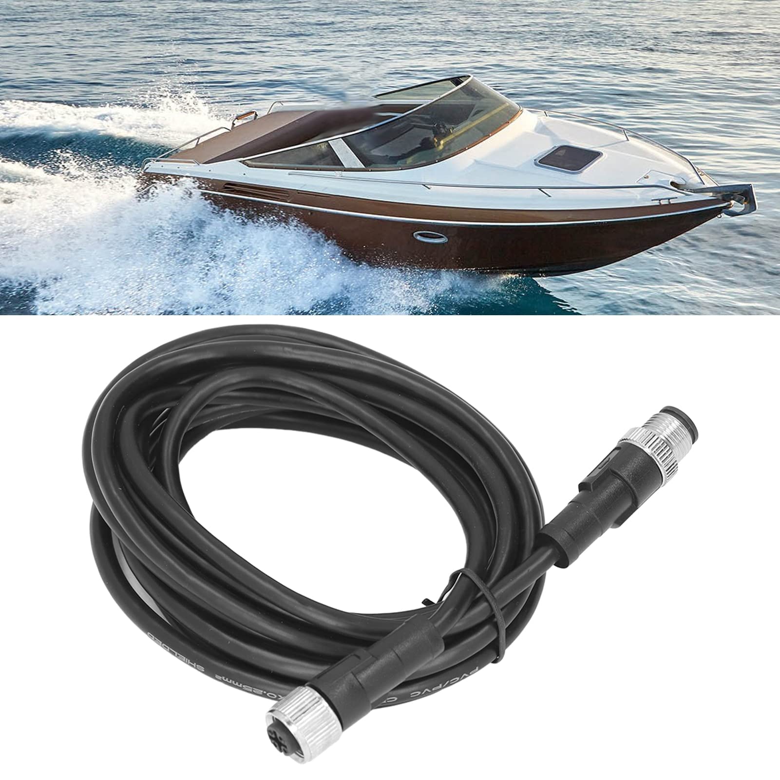 NMEA 2000 Backbone-Drop-Kabel für Boote, EVGATSAUTO Schwarzes ABS-Kabel Ersatz (4 Meter)