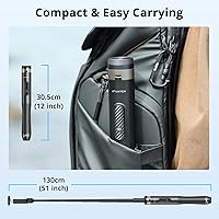 Vista 3 de ATUMTEK Trípode para selfie stick de 51 pulgadas, soporte extensible todo en uno con control remoto Bluetooth, rotación de 360° para iPhone y Negro