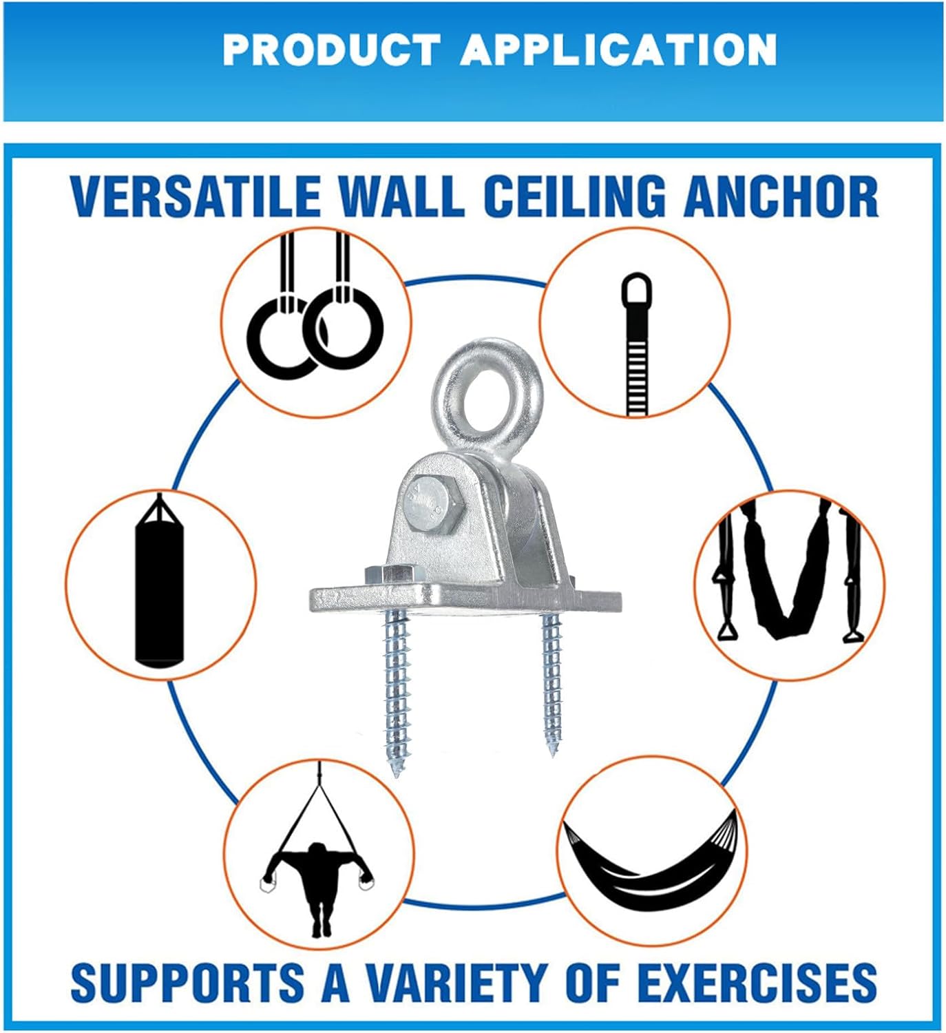 Stable Swing Hanger and Sturdy Swing Hook Kit with Screws Heavy Duty Outdoor Playground Hardware for Porch and Park Installation