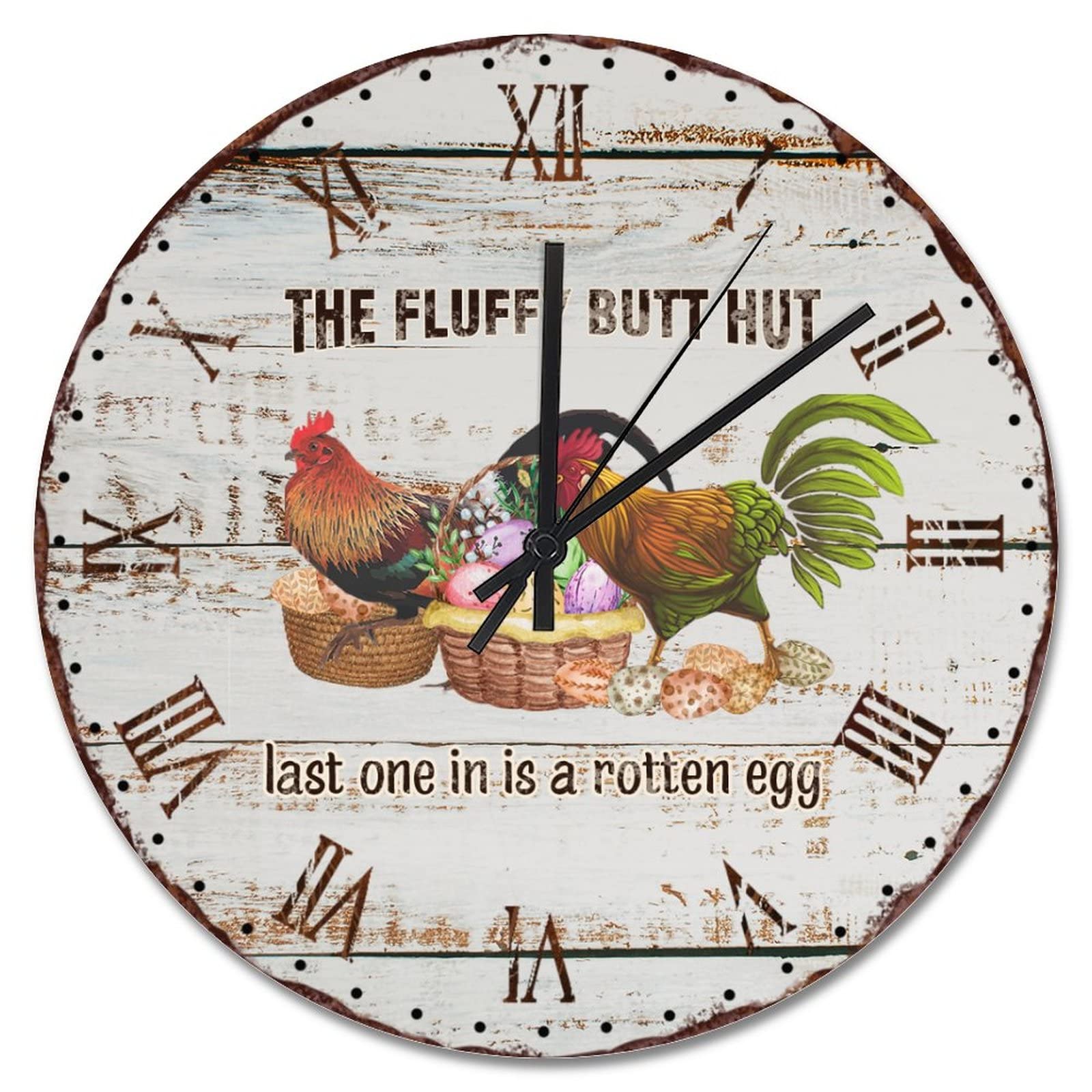 Coq rustique horloge murale pour une cuisine familiale animée