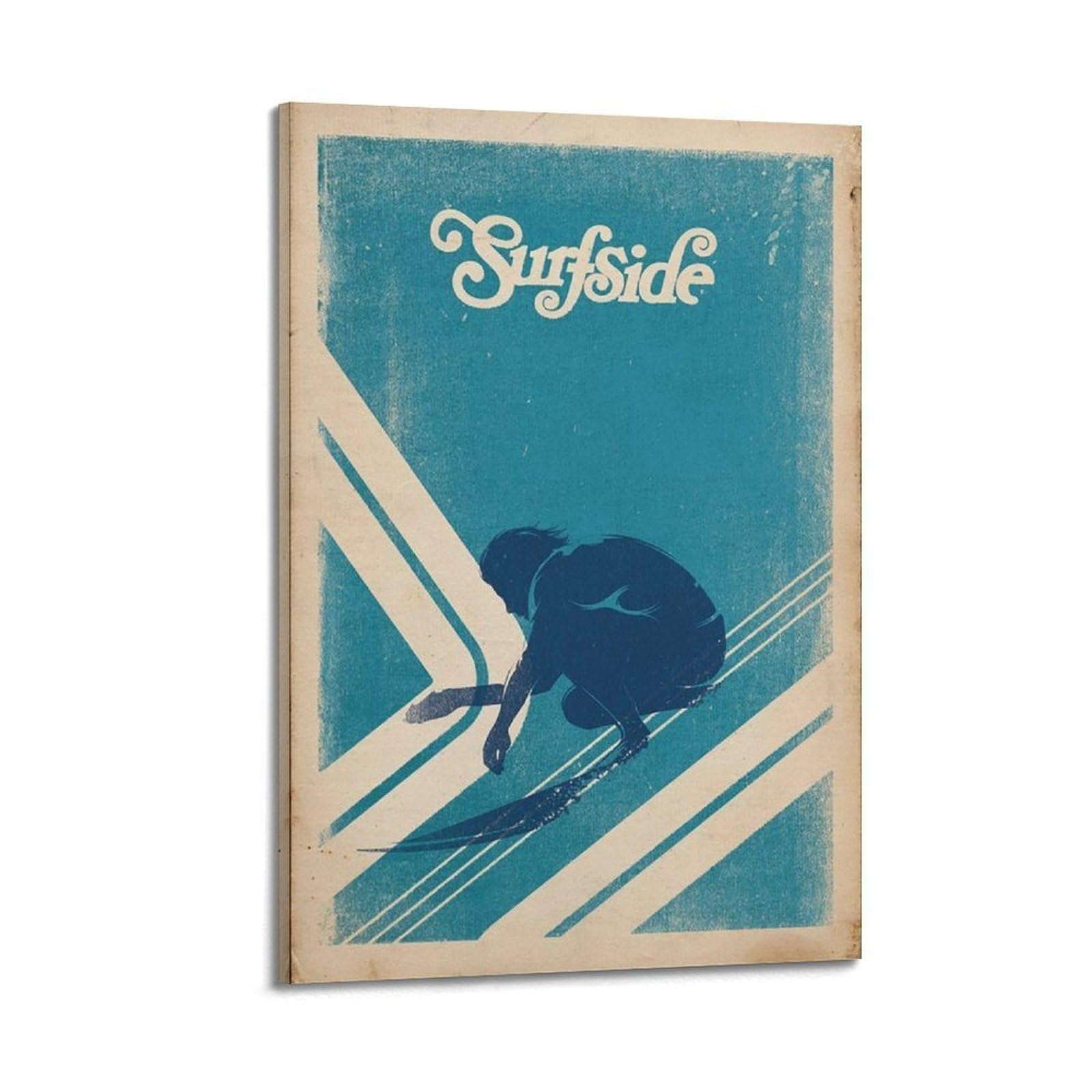 DLJGDS Vintage Poster Surfside Decorative Painting Canvas Wall Posters And Modern Family Bedroom Decor 20x30inch(50x75cm)
