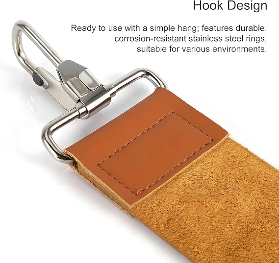 Straight Razor Strop, Leather Sharpening Strap for Barber Use, Brown, J5036
