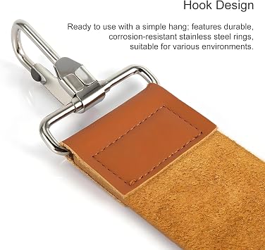 Straight Razor Strop, Leather Sharpening Strap for Barber Use, Brown, J5036
