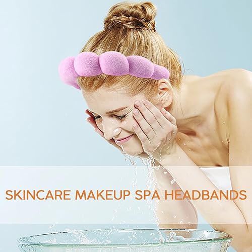 Miniatura 3 de DOMMARE Diadema de lavado facial, juego de cuidado de la piel de burbujas, imprescindible para el spa para mujeres, accesorios para el cuidado de la