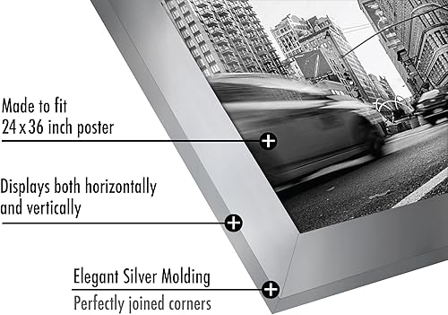 Vista 397 de Americanflat - Marco para póster de 71 x 74 cm con plexiglás pulido, portarretratos negro de madera industrializada, Epic Collection, marco ancho