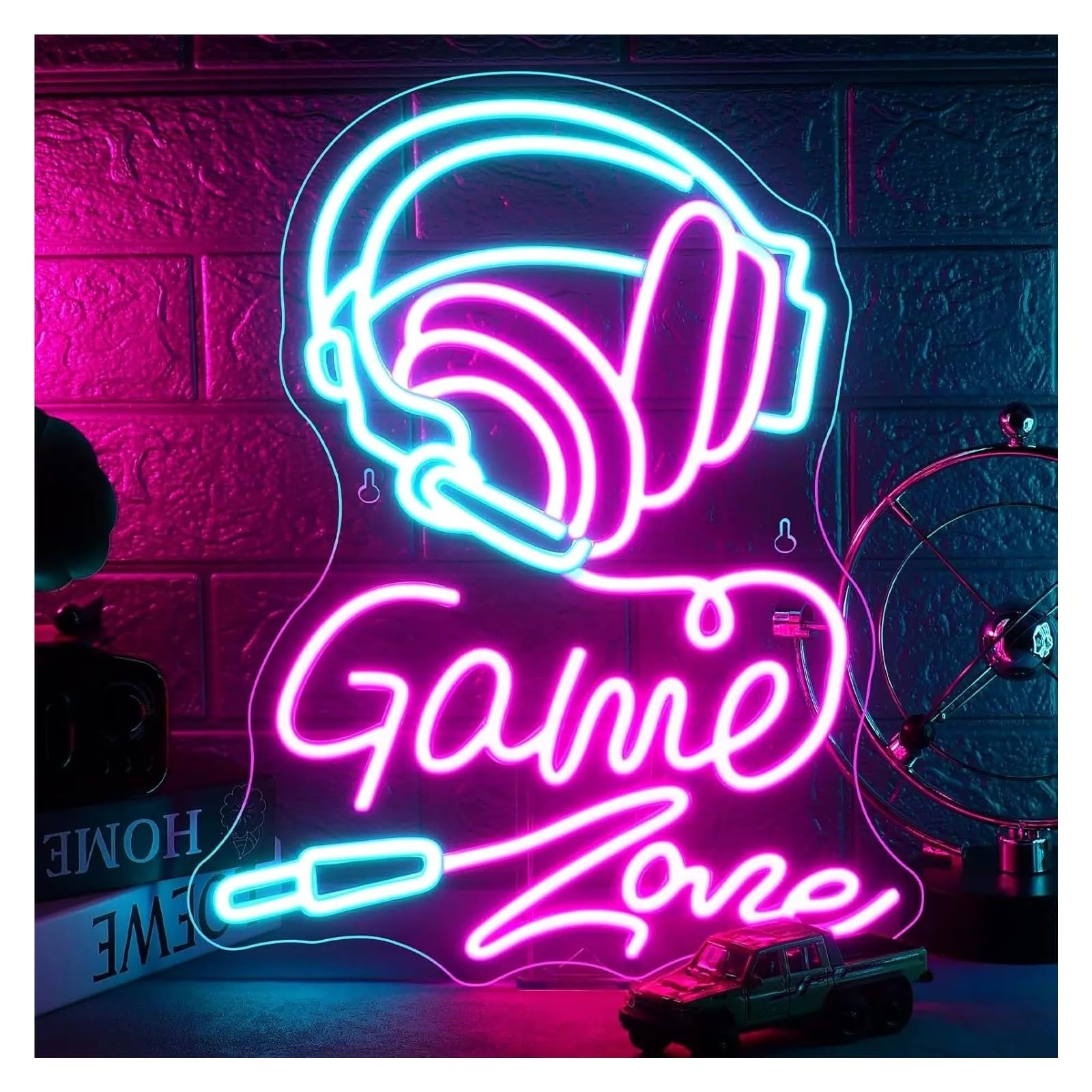 XENITE Hanging Art Neon Signs Game Zone Neon Sign USB Powered Led Light Wall Decor for Boys Bedroom Teen Man Cave Party Bar Playroom 50cm