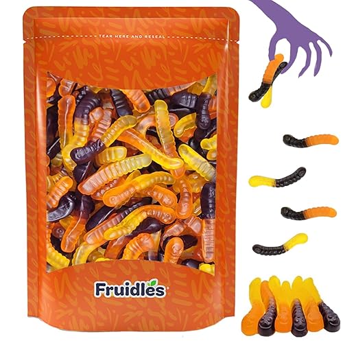 Miniatura 1 de Fruidles Gusanos de gomitas de otoño en miniatura, gomitas de sabores de frutas surtidas, aptas para alérgicos, sin OMG, sin edulcorantes