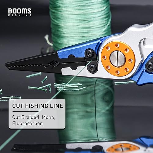 Miniatura 4 de Booms Fishing X1 Alicates de Pesca de Aluminio para Agua Salada, Kit de Aparejos de Pesca de Surf, Multiherramienta de Pesca Removedor de Anzuelos,