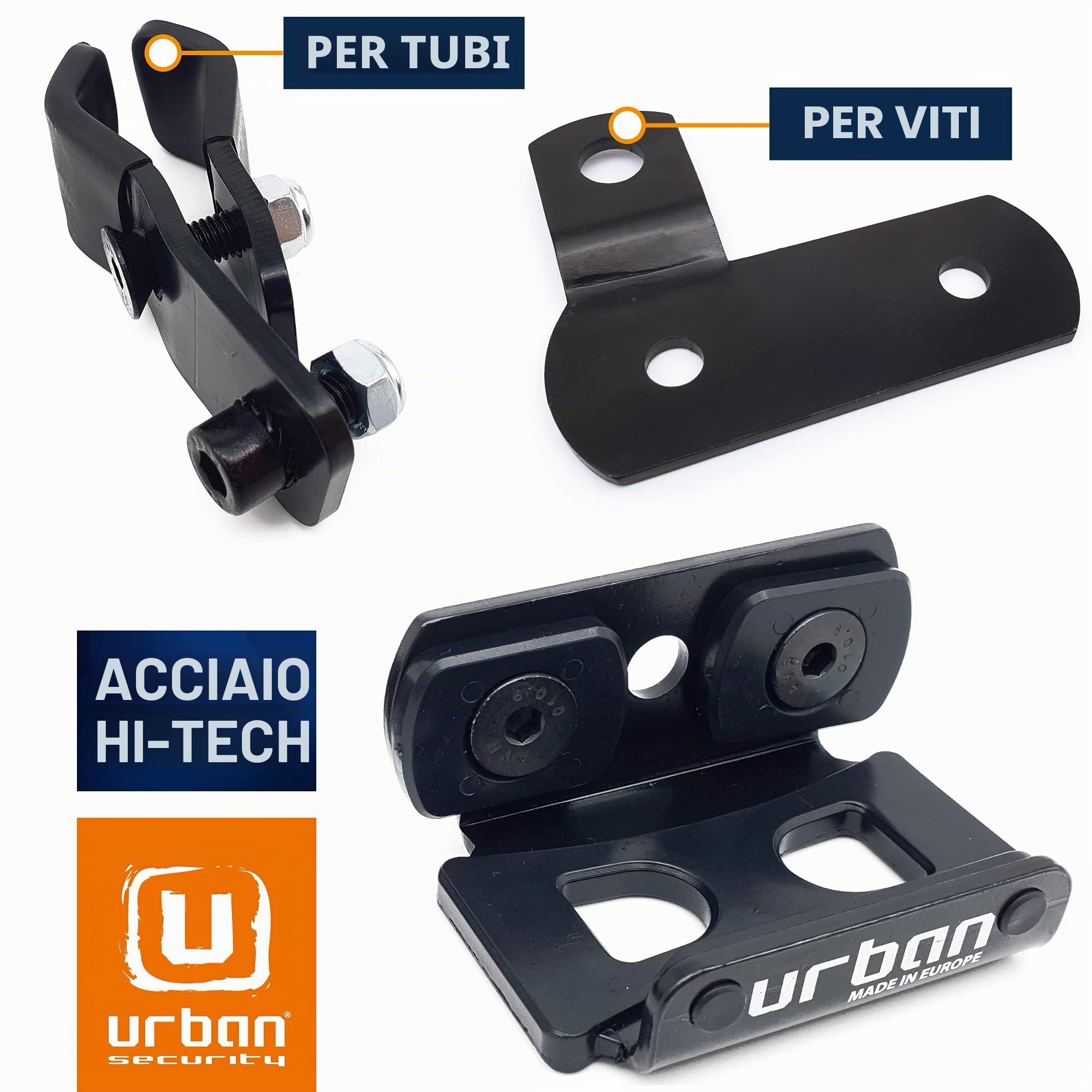 Urban UR402 Staffa Moto Antifurto Disco UR14S/UR10 per Tubi e Viti, Universale
