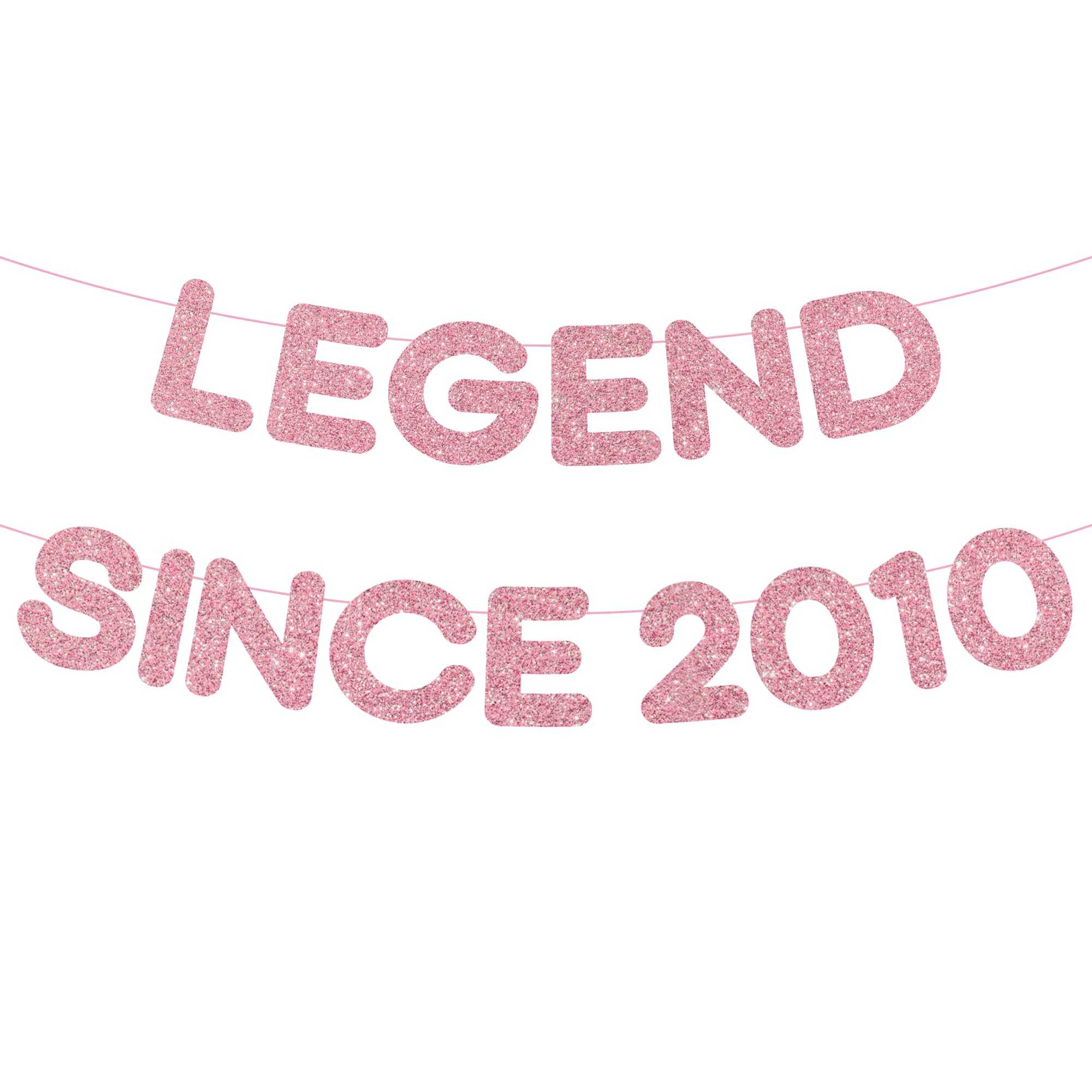 Sweet 16 Birthday Decorations Banner - 2 Pcs Rose Gold Glitter Pre-Strung Legend Since 2010 Banners for Girls Happy 16 Year Old Groovy Party Cheer to Sixteen Birthday Decoration Supplies Gifts