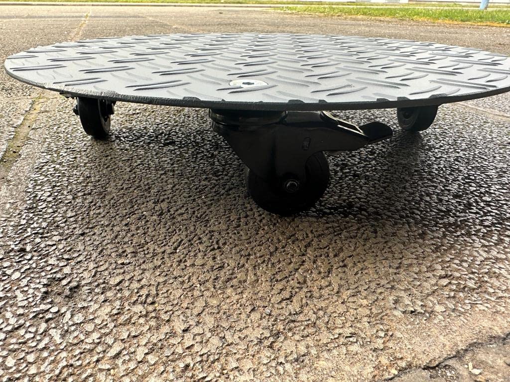 Pflanzenroller rund anthrazit Ral7016 200kg Blumenroller Untersetzer Alu Riffel 200kg und 400 kg Auswahl Rollenfarbe silber/schwarz (Alu Riffel 200kg 3,5/5 Ø400mm Rolle Schwarz)