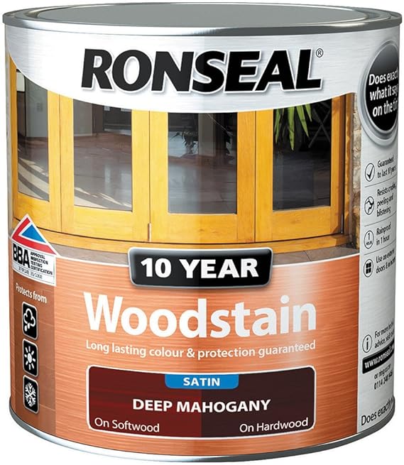 Ronseal 10 Year Woodstain Deep Mahogany 2.5L Amazon.co.uk DIY & Tools