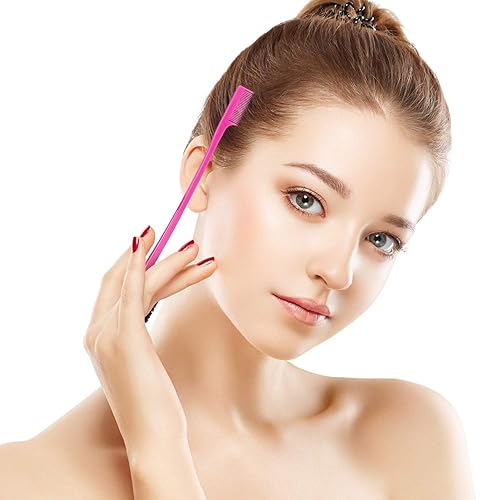 Miniatura 7 de 14 piezas de cepillo de borde a granel doble cara control cepillo peine paquete suave peine aseo para mujeres bebé 7 colores