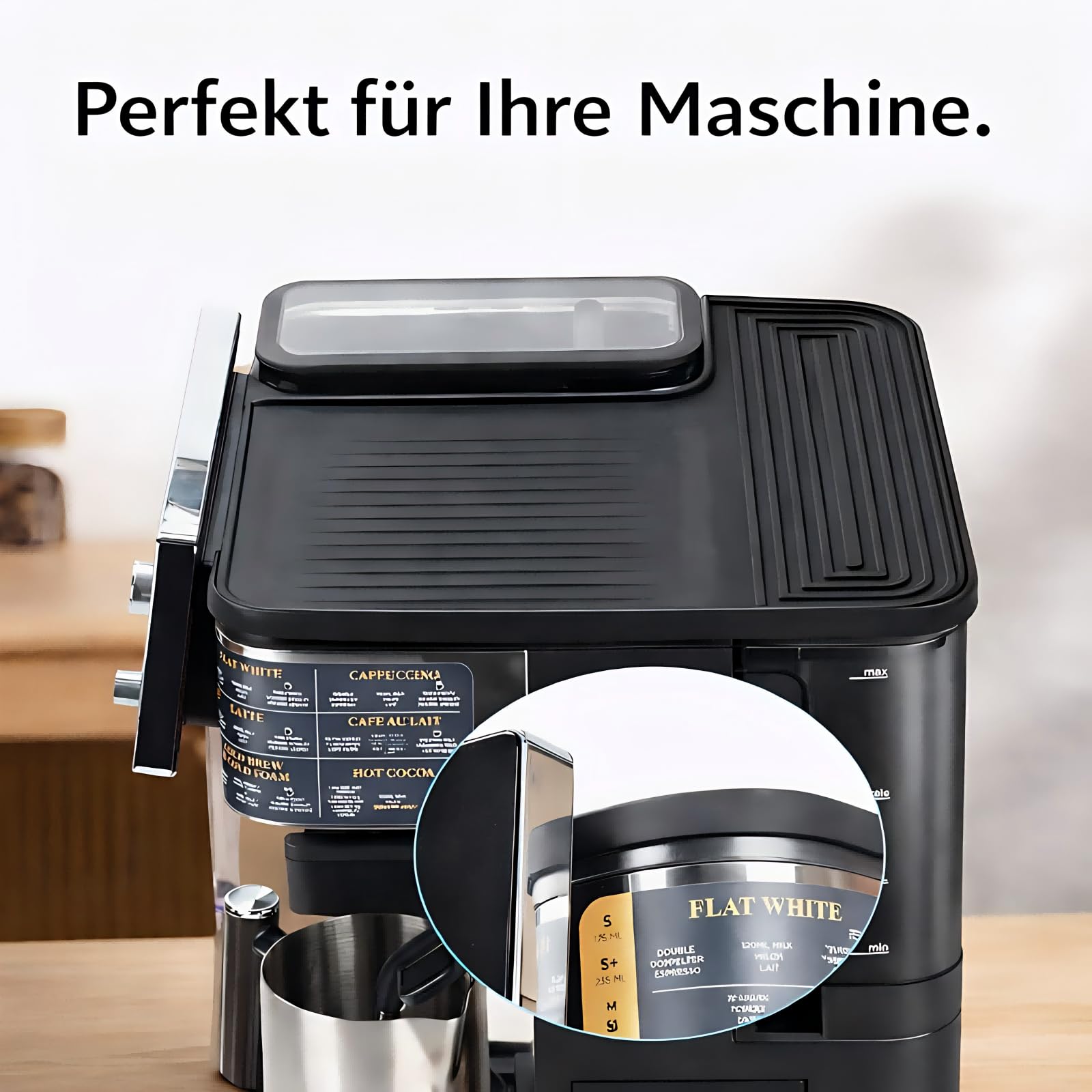 3-teiliges Ninja Luxe Café Zubehör Set kompatibel mit ES601EU & ES701EU – Kaffeemaschinen-Unterlage mit Bodenmatte, Obermatte & Kaffeetuch, rutschfest, wasserdicht, hitzebeständig