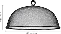 Vista 2 de HEMOTON Cubierta de malla para alimentos, de acero inoxidable, cúpula de malla, cubierta de alimentos, tienda de campaña de malla redonda