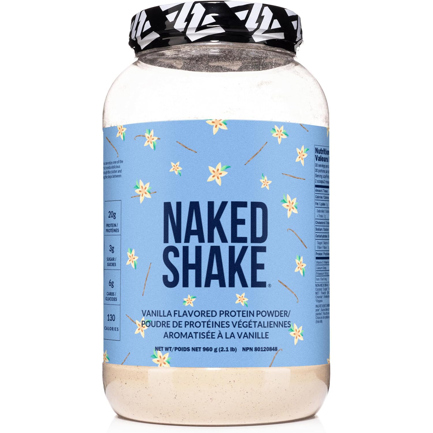 nutrition Naked Shake - Vanilla Protein Powder - Plant Based Protein Shake with Mct Oil, Gluten-Free, Soy-Free, No Gmos Or Artificial Sweeteners - 30 Servings
