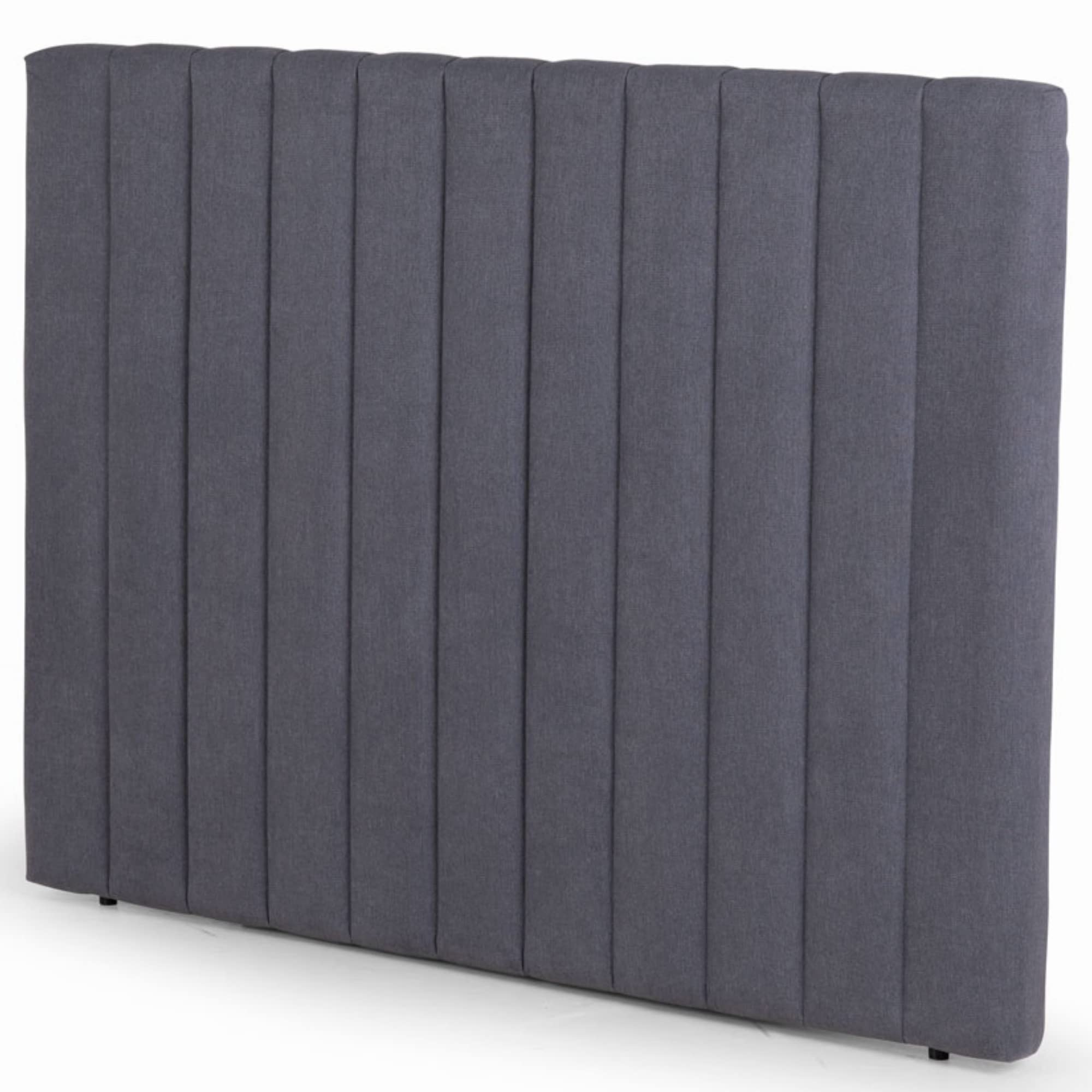 BUDWING Florance – Cabecero De Cama Tapizado 140/160 Cm (para Cama De 90 A 160), con Rayas Extra Confort, Tapizado hasta Abajo, En Tejido Suave Antracita (140 x 120, Antracita)
