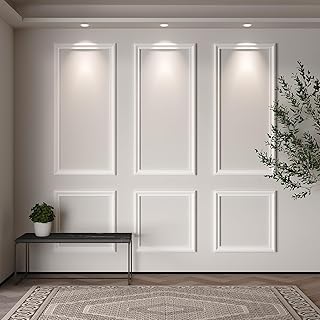 Rossny Wall Molding Panels Kit, 6-Pack Pre-Cut Wainscoting Trim for Acce...