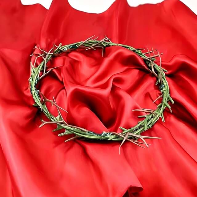 Crown of Thorns With Red Scarf