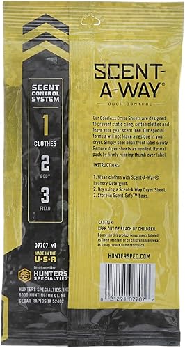 Miniatura 2 de Hunters Specialties Scent-A-Way - Hojas de secado  Paquete de 15 hojas resellables sin residuos, inodoroaroma a tierra fresca para todas las telas y